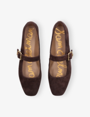 SAM EDELMAN: Michaela Buckle Suede Mary-Jane Flats