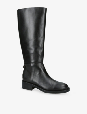 Sam Edelman Womens Black Milla Flat Leather Knee-high Boots Eur 39 / 6 Uk In Black