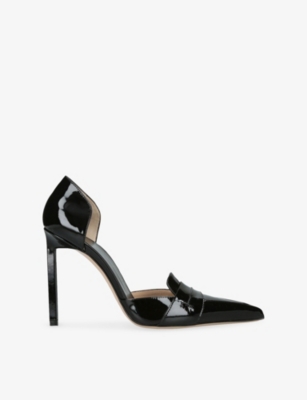 Tom Ford Stylish Pointed Toe Patent Finish Pumps In Black