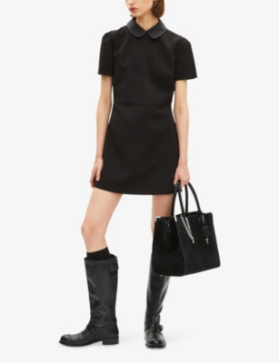 The Kooples Womens Black Ming Large Suede Tote Bag In Black
