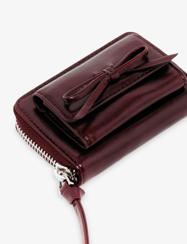 Amelia Bow-Embellished Leather Wallet