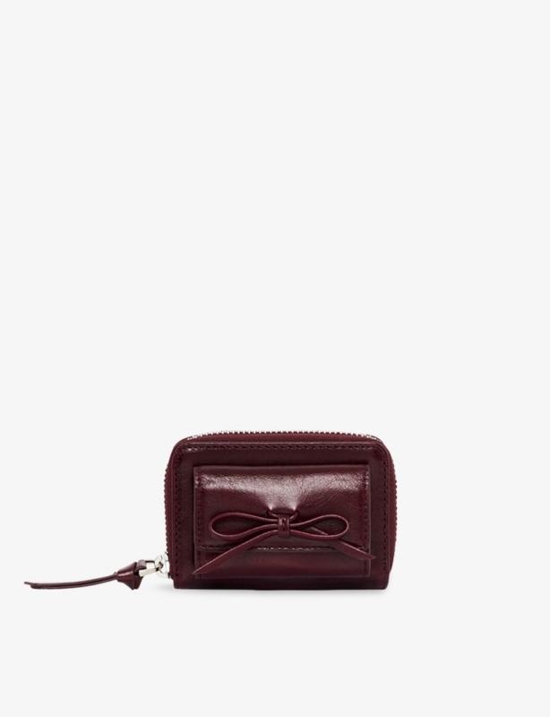 Amelia Bow-Embellished Leather Wallet