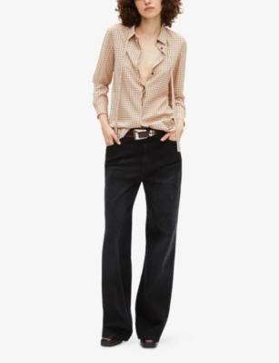 THE KOOPLES: Polka-Dot Tie-Neck Stretch-Woven Shirt