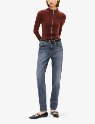 The Kooples Womens Baby Blue Skinny-leg High-rise Stretch-denim Jeans In Blue