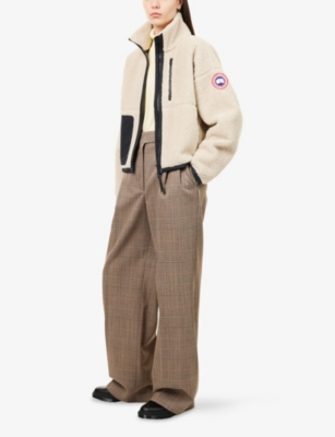 Canada Goose Womens Light Tan-tan Clair Simcoe Fleece Wool-blend Jacket Xs In Neutral