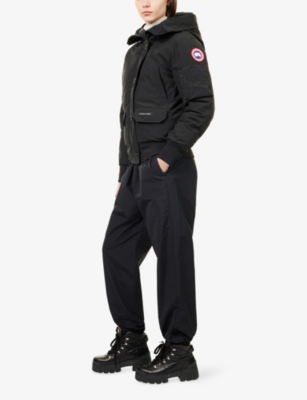 Canada Goose Womens Black - Noir Chilliwack Hooded Woven-down Jacket In Black