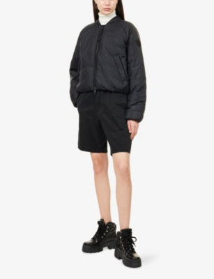 Canada Goose Cropped Lightweight Quilted Bomber Jacket In Black