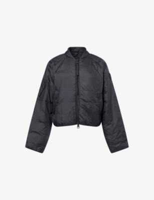 Canada Goose Cropped Lightweight Quilted Bomber Jacket In Black