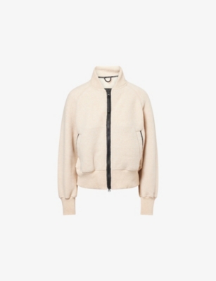 Canada Goose Womens Light Tan-tan Clair Sierra Fleece Woven-blend Jacket Xs In Yellow