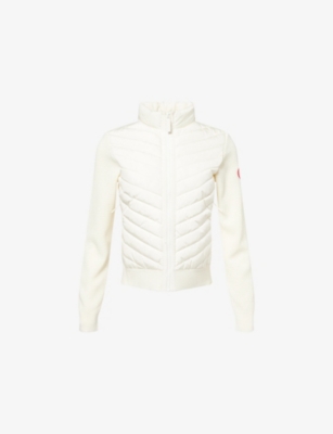 Canada Goose Womens Cottongrass-linaigrette Hybridge Padded Wool-down Jacket Xs In White