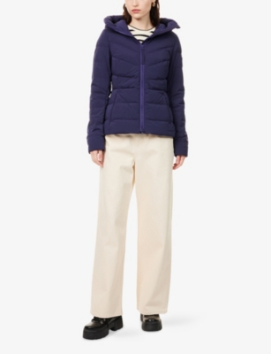 Canada Goose Womens Future Dusk Clair Hooded Stretch-woven Down Jacket In Blue