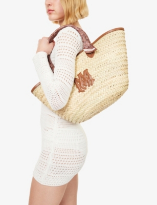 Amiri Mens  Macro Raffia Tote Bag In Neutral