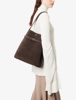 Totême Womens Brown Lounge Suede Bucket Bag In Brown