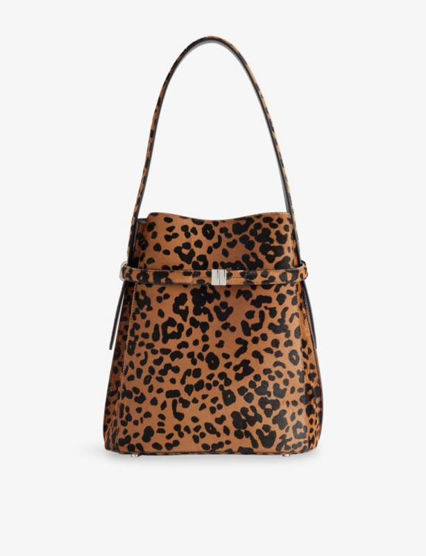 Belted Pony Hair Leather Top Handle Bag