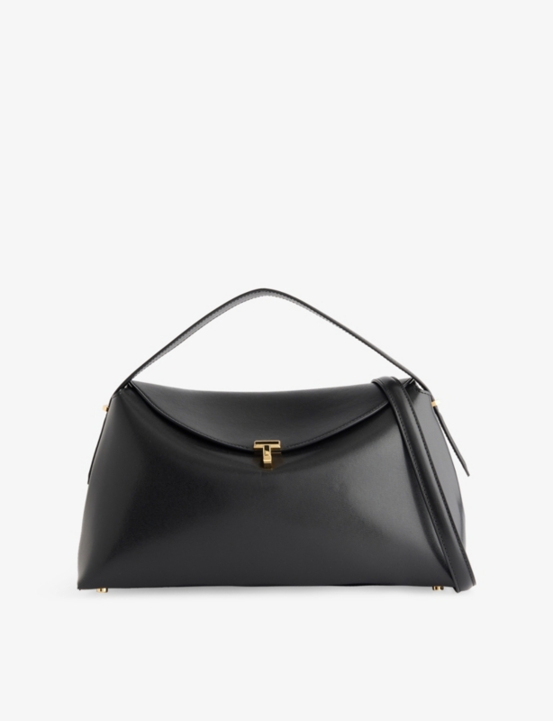 T-Lock Leather Top Handle Bag