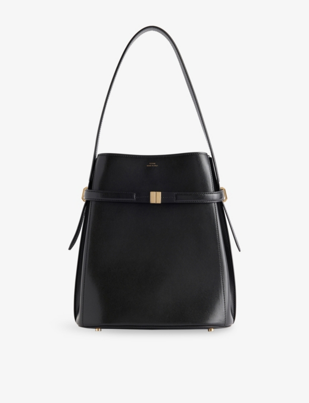 Belted Leather Top Handle Bag