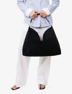 Totême Womens Black Bevel Suede Tote Bag In Black