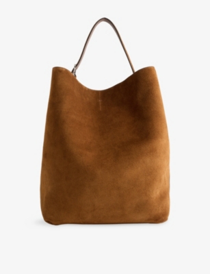 Totême Womens Tan Belted Suede Tote Bag In Brown