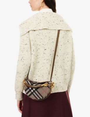 Burberry Womens Brush Bridle Cotton-blend Clutch Bag In Brown