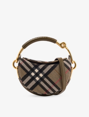 Burberry Womens Brush Bridle Cotton-blend Clutch Bag In Brown