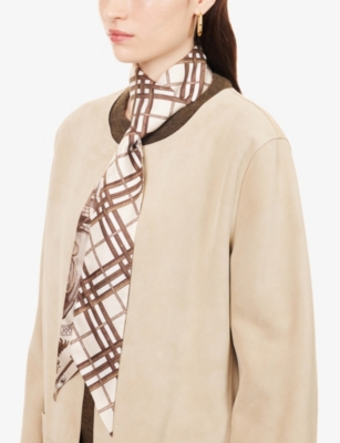 BURBERRY: Etched Knight Silk Scarf