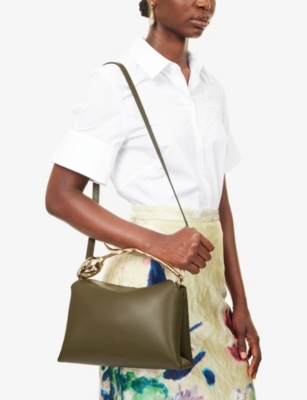 ERDEM: Bloom Medium Leather Top Handle Bag