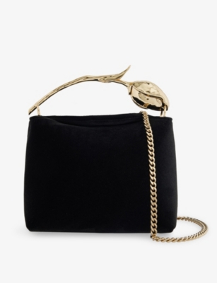 ERDEM: Bloom Mini Velvet Top Handle Bag