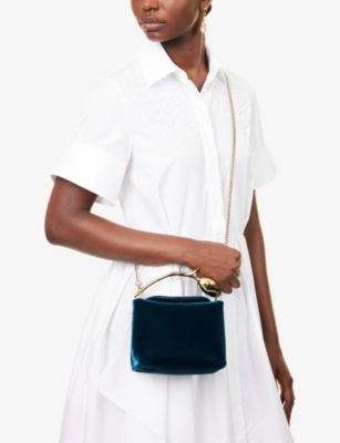 ERDEM: Bloom Mini Velvet Top Handle Bag