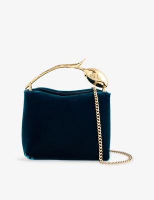 ERDEM: Bloom Mini Velvet Top Handle Bag