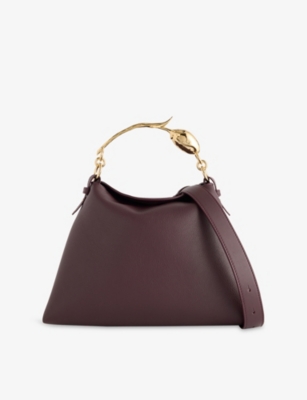 ERDEM: Large Bloom Leather Shoulder Bag