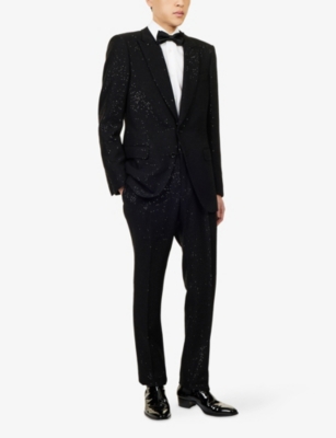 TOM FORD: Sequin Straight-Leg Wool-Blend Trousers