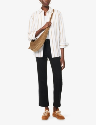 Rag & Bone Womens Black Harlow Straight-leg Jeans In Black