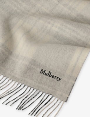 MULBERRY: Heritage Check Reversible Wool Scarf