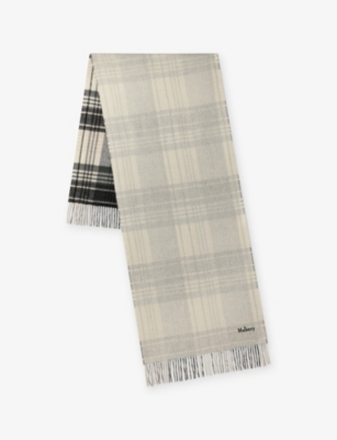 MULBERRY: Heritage Check Reversible Wool Scarf