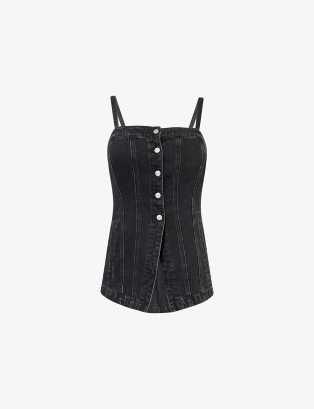 Tailored Bustier Denim Top