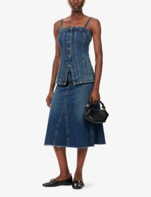 LEVIS: Tailored Bustier Denim Top