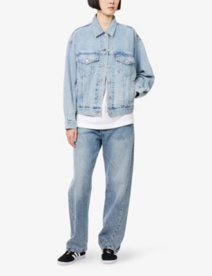 Levi's Womens Blue 90s Rhinestone-embellished Denim Trucker Jacket Xs In Multi