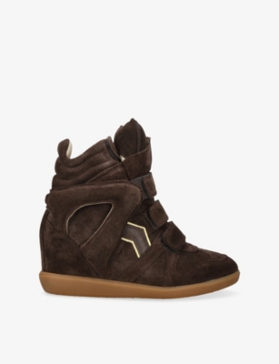 Isabel Marant Bekett Hidden Wedge High Top Sneaker In Brown