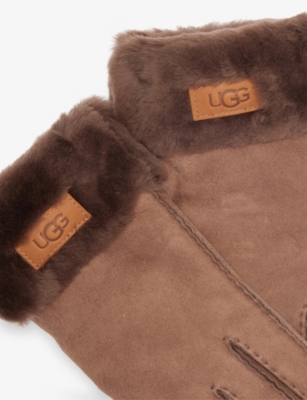 Ugg Womens Allspice Turn-cuff Sheepskin Gloves In Brown