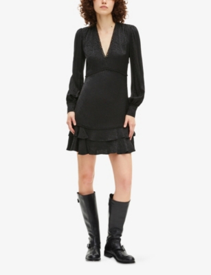 THE KOOPLES: Leopard-Jacquard Ruffled Woven Mini Dress