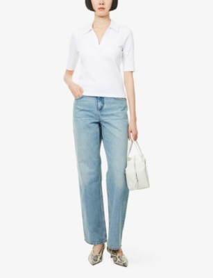 Me And Em And Em Womens Summer Blue Relaxed Straight-leg Denim Jeans In Blue