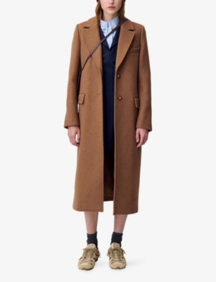 CLAUDIE PIERLOT: Long Single-Breasted Wool-Blend Coat