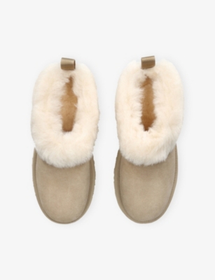 Ugg Shearling Platform Boots In Neutral