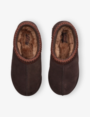 Ugg Tasman Brown Mules With Embossed Logo In Suede Woman In Brown