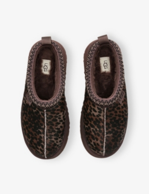 Ugg Tazz Caspian Leopard-print Platform Mules In Brown