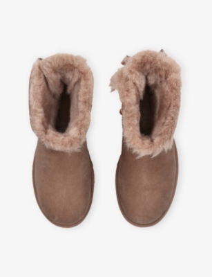 Ugg Womens Bailey Bow Ii Suede And Sheepskin Boots Mid Brown Eur 39 / 6 Uk In Brown