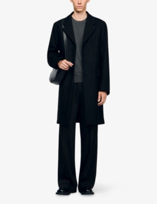 SANDRO: Button-Up Regular-Fit Wool And Cashmere-Blend Coat