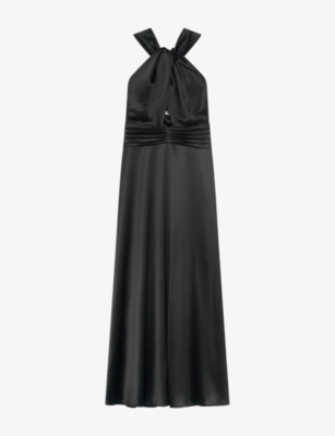 THE KOOPLES: Draped Open-Front Woven Maxi Dress