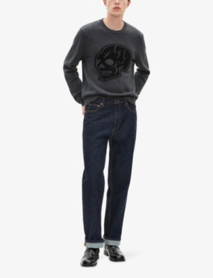 THE KOOPLES: Round-Neck Skull-Patch Cotton Jumper