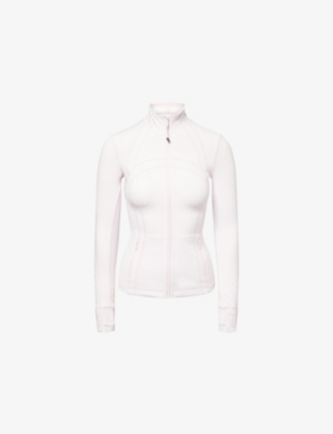 Lululemon Womens Blissful Pink Define High-neck Stretch-woven Jacket In White